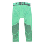 NIKE Womens Leggings Green & Black Slim Tapered S W24 L18 Nike Pro Performance