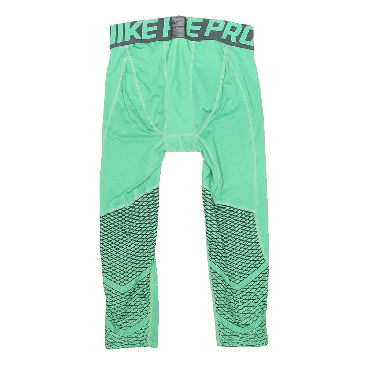 NIKE Womens Leggings Green & Black Slim Tapered S W24 L18 Nike Pro Performance