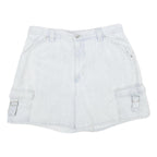 GLORIA VANDERBILT Womens White Denim Cargo Shorts UK 14 W32 Cotton Casual