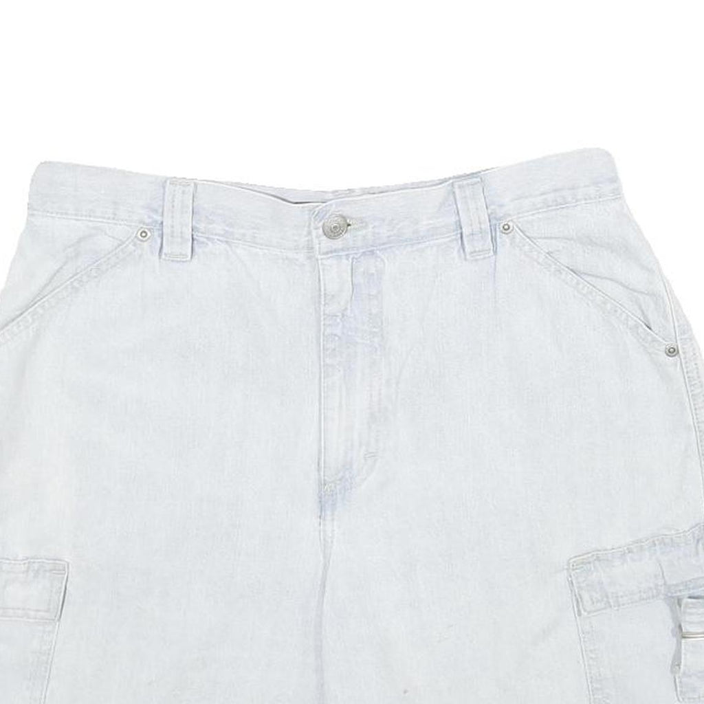 GLORIA VANDERBILT Womens White Denim Cargo Shorts UK 14 W32 Cotton Casual
