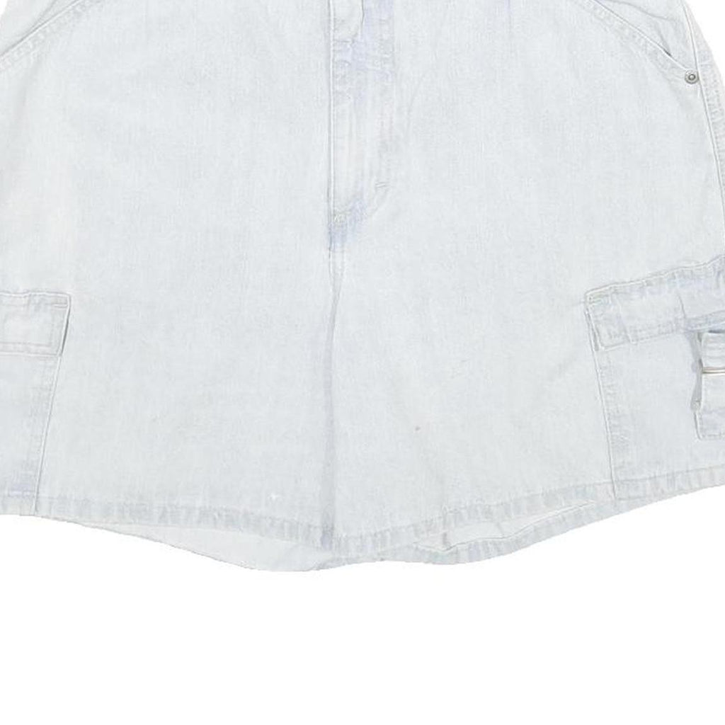 GLORIA VANDERBILT Womens White Denim Cargo Shorts UK 14 W32 Cotton Casual