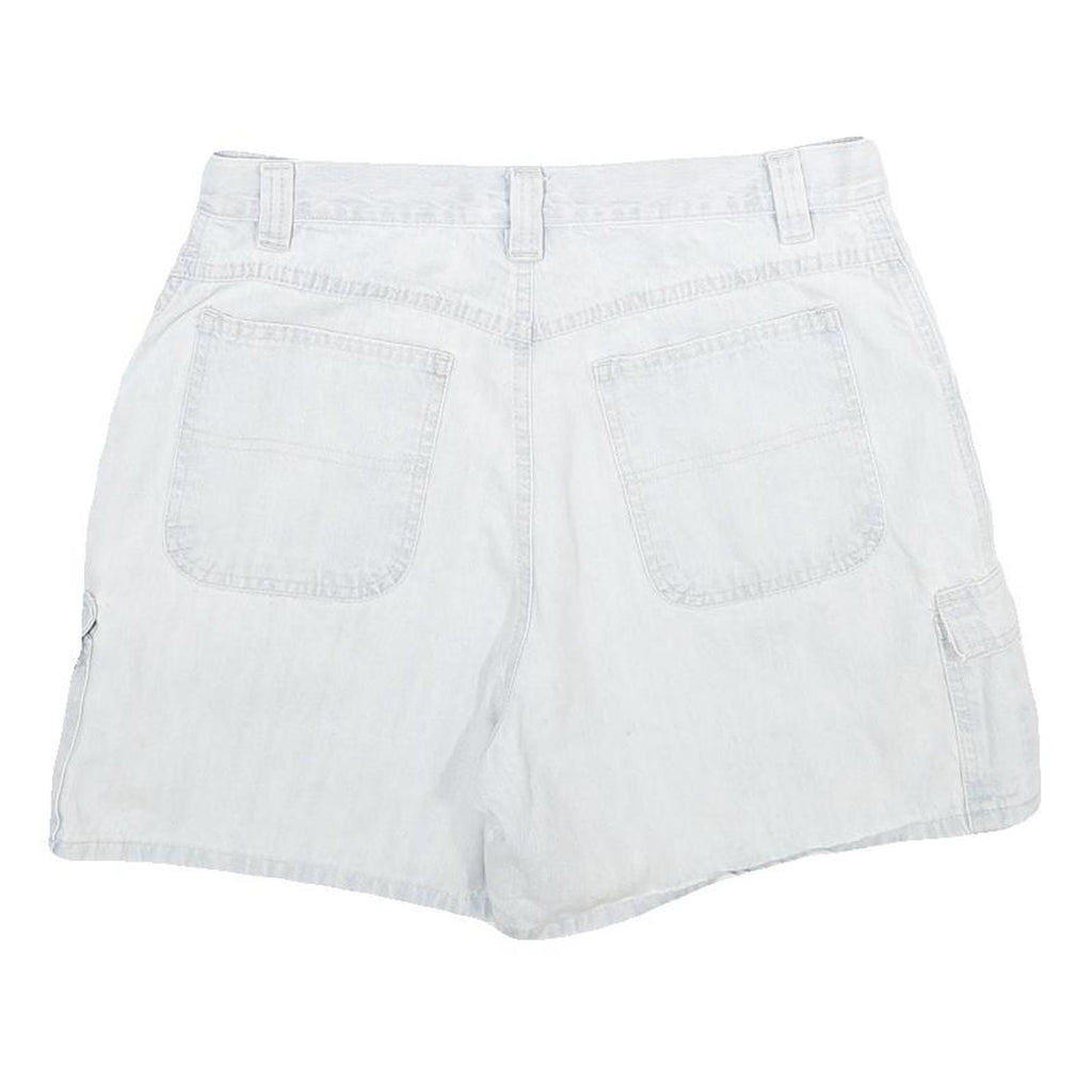 GLORIA VANDERBILT Womens White Denim Cargo Shorts UK 14 W32 Cotton Casual