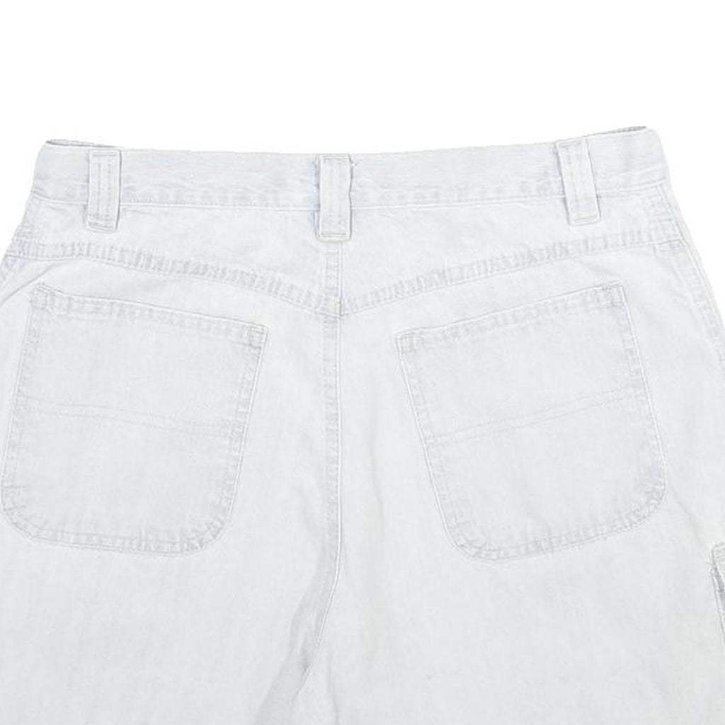 GLORIA VANDERBILT Womens White Denim Cargo Shorts UK 14 W32 Cotton Casual