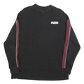 PUMA Womens Black & Maroon Sweatshirt Crew Neck UK 18 Cotton Blend Long Sleeve