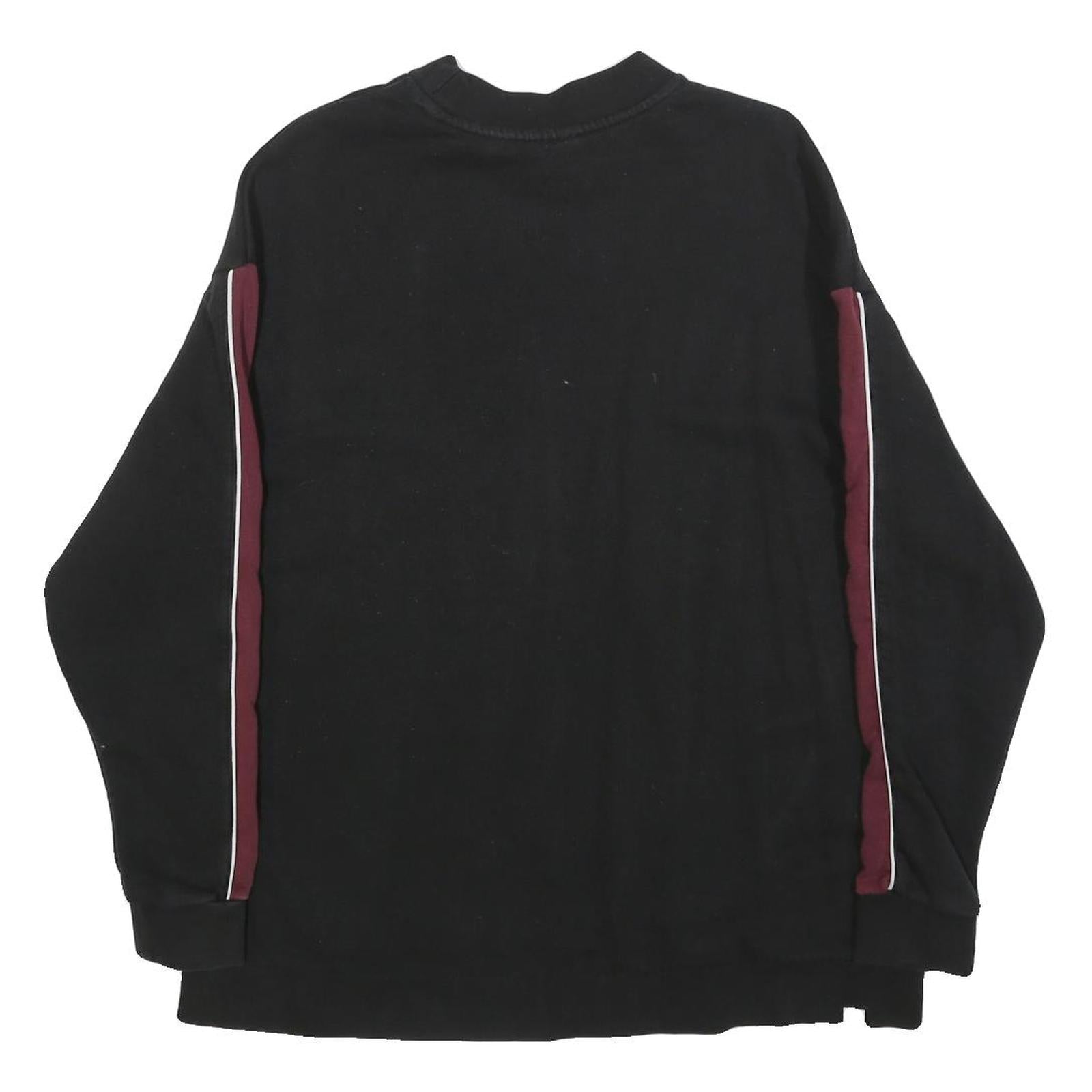 PUMA Womens Black & Maroon Sweatshirt Crew Neck UK 18 Cotton Blend Long Sleeve