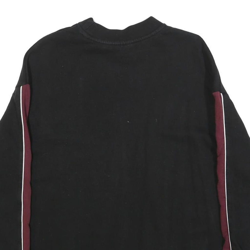 PUMA Womens Black & Maroon Sweatshirt Crew Neck UK 18 Cotton Blend Long Sleeve