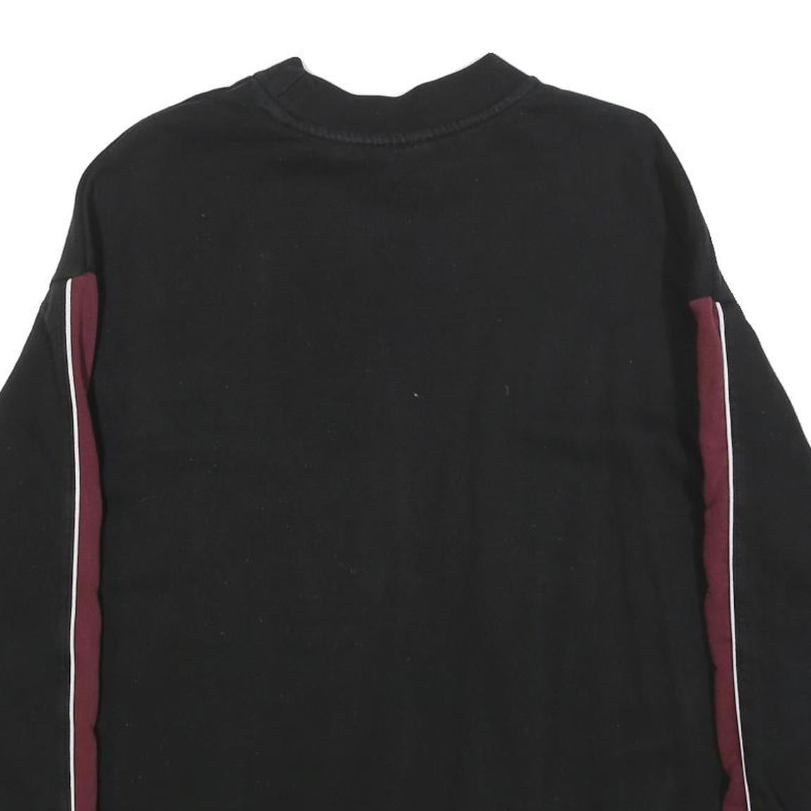 PUMA Womens Black & Maroon Sweatshirt Crew Neck UK 18 Cotton Blend Long Sleeve