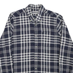 BARBOUR Mens Blue & White Check Shirt XS Classic Cotton Blend Button-Down Casual