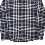 BARBOUR Mens Blue & White Check Shirt XS Classic Cotton Blend Button-Down Casual