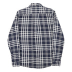 BARBOUR Mens Blue & White Check Shirt XS Classic Cotton Blend Button-Down Casual