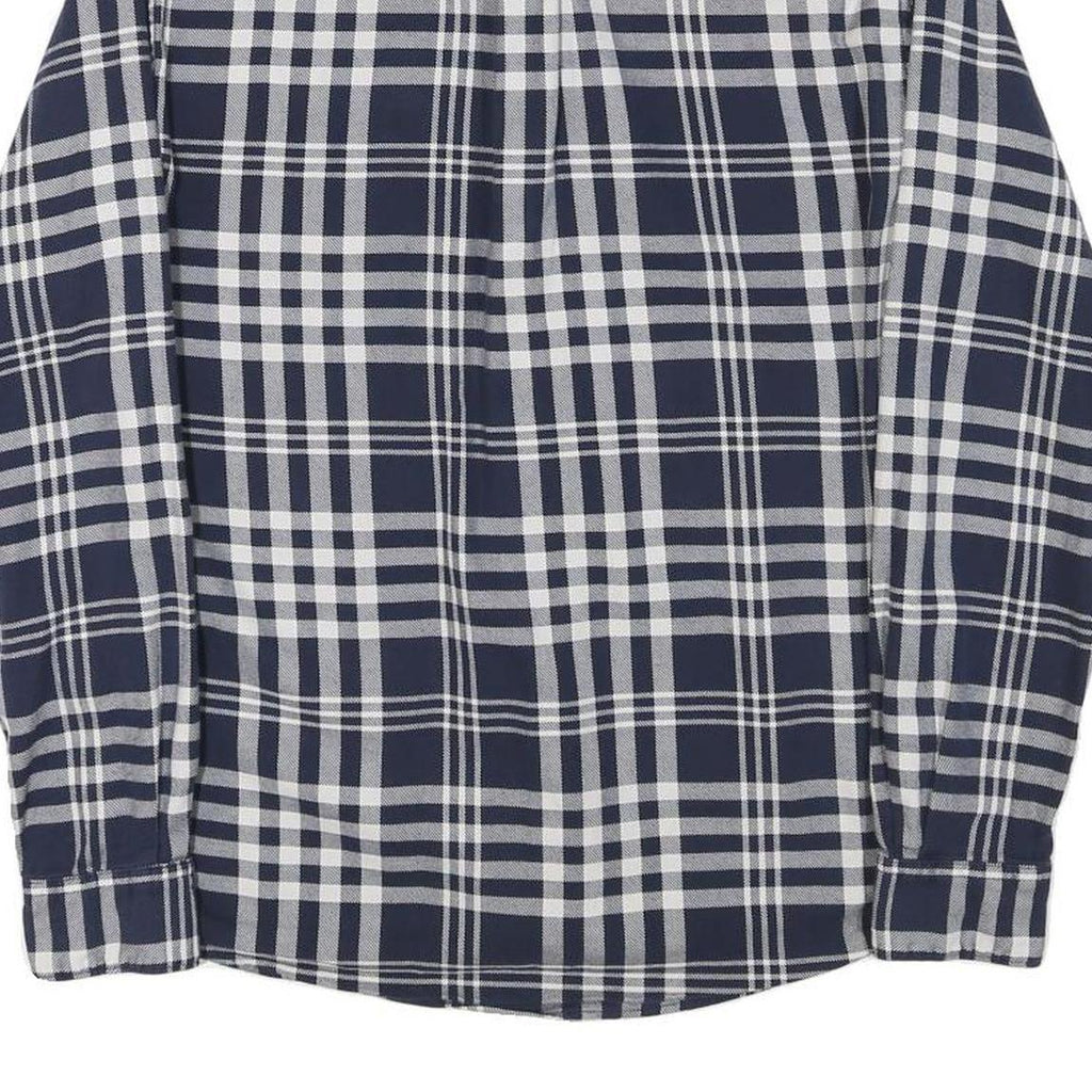 BARBOUR Mens Blue & White Check Shirt XS Classic Cotton Blend Button-Down Casual