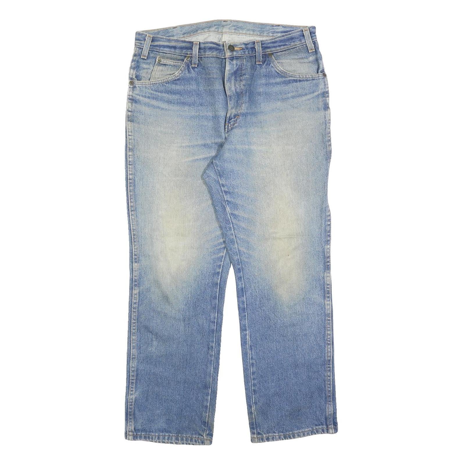 DICKIES Mens Relaxed Light Blue Denim Jeans W34 L30 Cotton Blend Zip Pocket