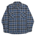 JACHS Mens Blue & White Check Shirt 2XL Classic Cotton Long Sleeve Casual