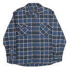 JACHS Mens Blue & White Check Shirt 2XL Classic Cotton Long Sleeve Casual