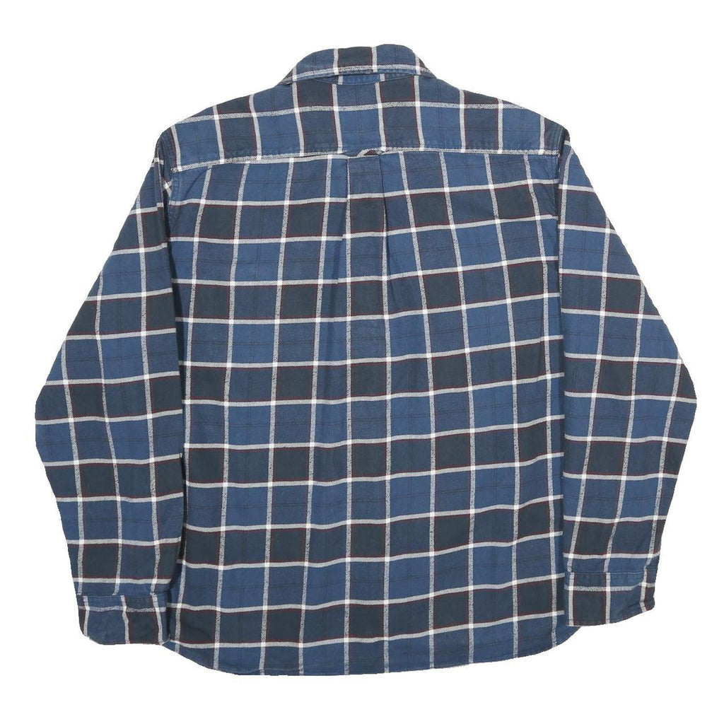 JACHS Mens Blue & White Check Shirt 2XL Classic Cotton Long Sleeve Casual