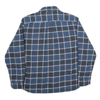 JACHS Mens Blue & White Check Shirt 2XL Classic Cotton Long Sleeve Casual