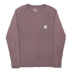 CARHARTT Womens Purple Long Sleeve T-Shirt XS Crew Neck Cotton Pocket