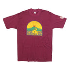 TOUGH TEE Mens Maroon Devil Mountain Run Graphic T-Shirt L Short Sleeve Crew