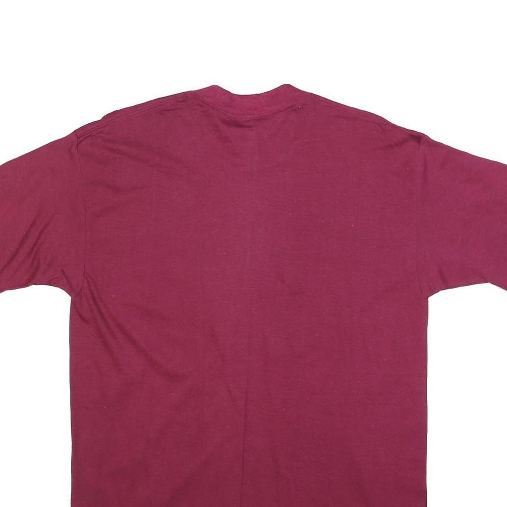 TOUGH TEE Mens Maroon Devil Mountain Run Graphic T-Shirt L Short Sleeve Crew