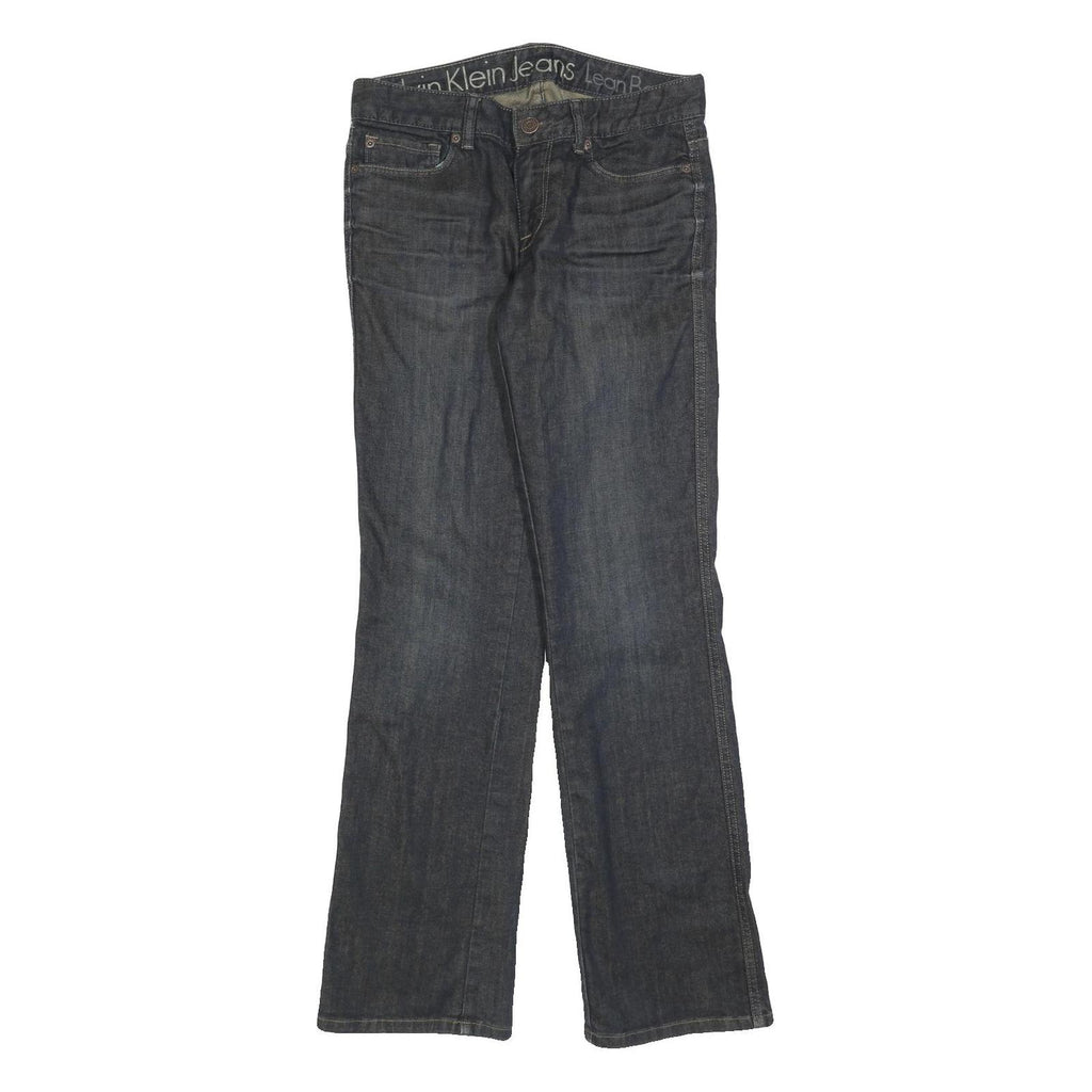 CALVIN KLEIN JEANS Womens Regular Fit Dark Blue Denim Jeans W28 L32 Stylish Zip