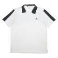ADIDAS Mens White & Black Short Sleeve Basic Polo Shirt XL Polyester Blend