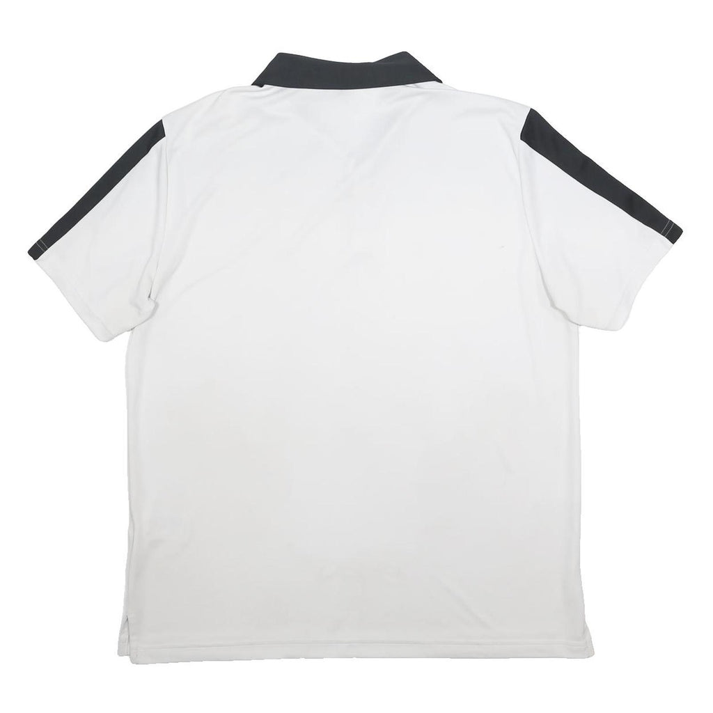 ADIDAS Mens White & Black Short Sleeve Basic Polo Shirt XL Polyester Blend