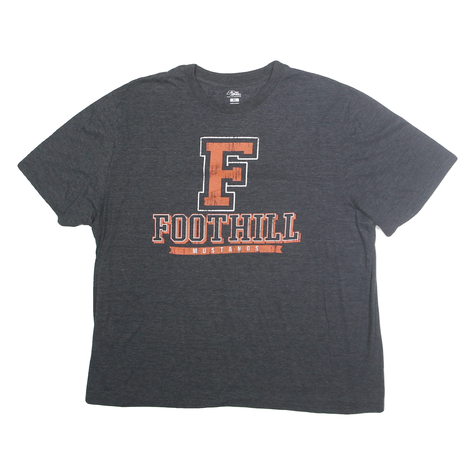 PAL ALTHLETIC Mens Grey Foothill Mustangs Graphic T-Shirt L Short Sleeve Crew