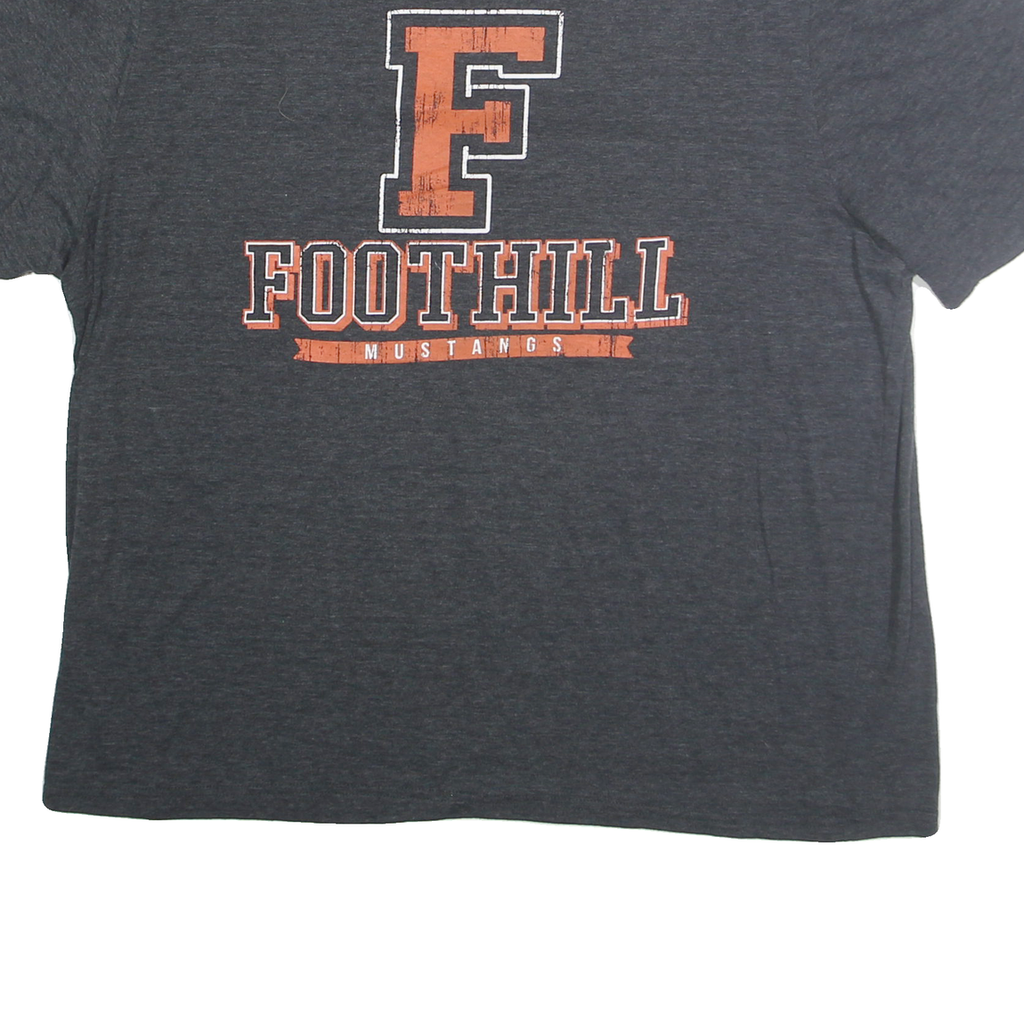 PAL ALTHLETIC Mens Grey Foothill Mustangs Graphic T-Shirt L Short Sleeve Crew