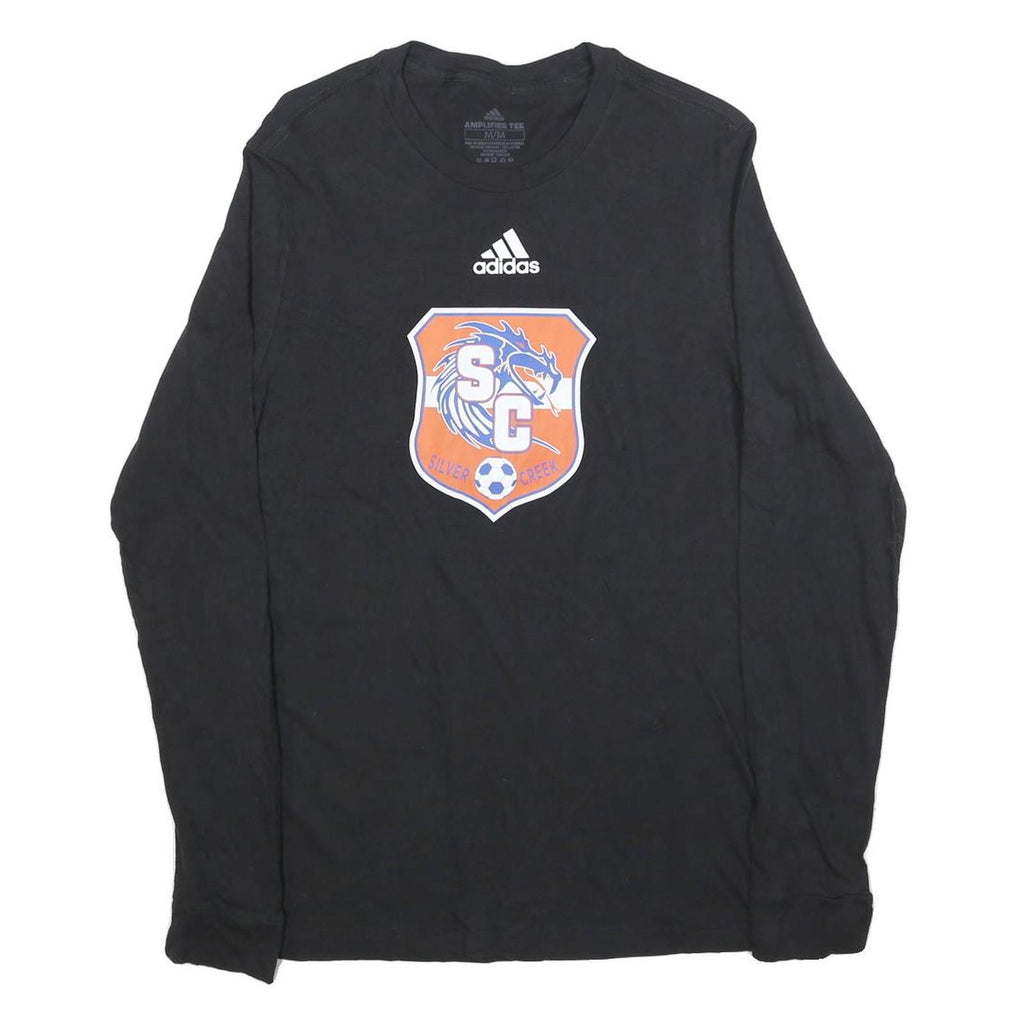 ADIDAS Mens Black Orange Silver Creek Graphic Long Sleeve Crew Neck T-Shirt M