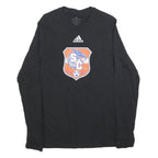 ADIDAS Mens Black Orange Silver Creek Graphic Long Sleeve Crew Neck T-Shirt M