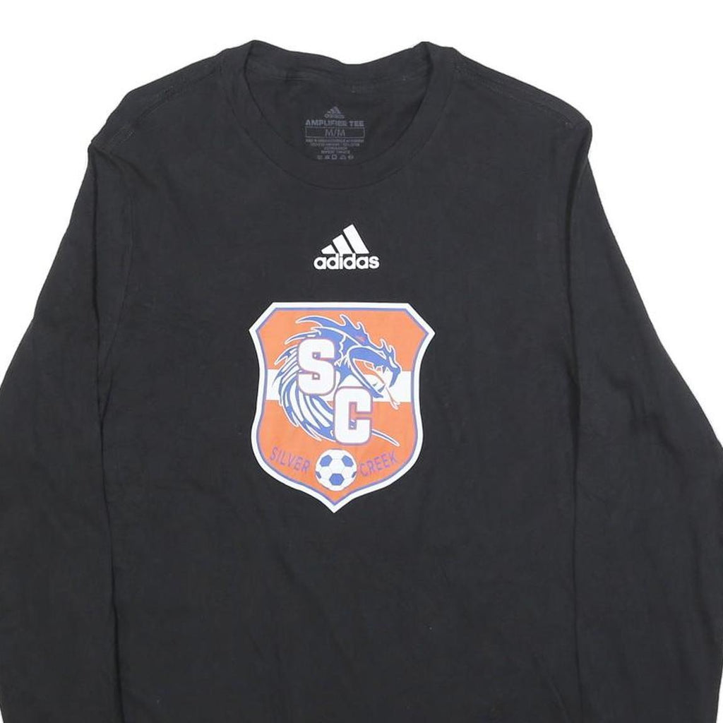 ADIDAS Mens Black Orange Silver Creek Graphic Long Sleeve Crew Neck T-Shirt M