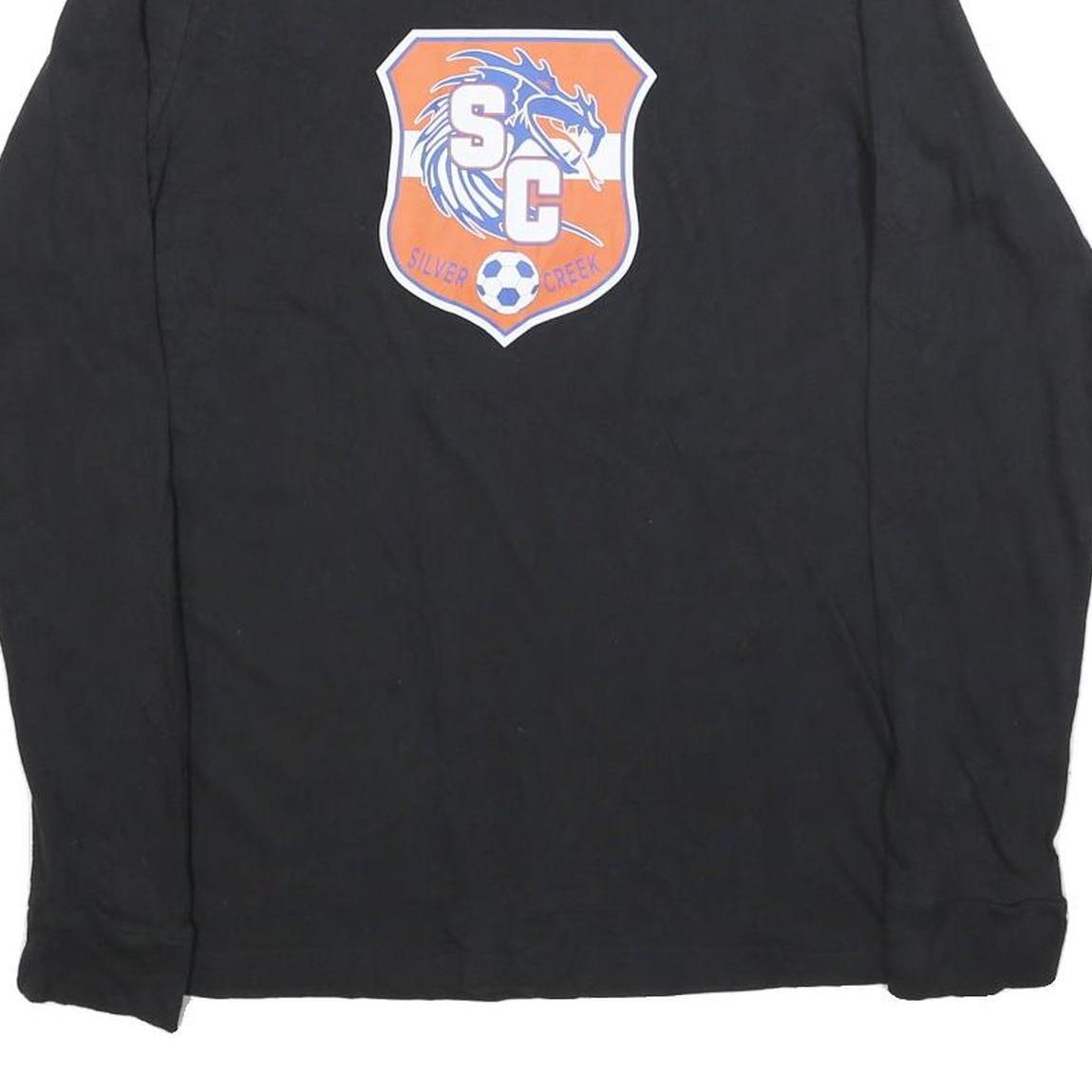 ADIDAS Mens Black Orange Silver Creek Graphic Long Sleeve Crew Neck T-Shirt M