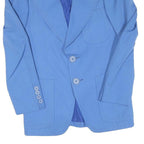 Womens Blue Button Jacket S Cotton Blend Classic Tailored Plain Elegant Style