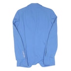 Womens Blue Button Jacket S Cotton Blend Classic Tailored Plain Elegant Style