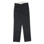 DICKIES Mens Cotton Blend Black Slim Tapered Trousers W27 L30 Workwear Durable