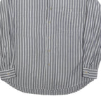 UGPPI Mens Grey & White Striped Shirt L Button Down Collar Long Sleeve Casual