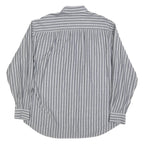 UGPPI Mens Grey & White Striped Shirt L Button Down Collar Long Sleeve Casual
