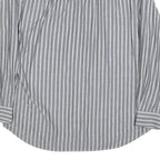 UGPPI Mens Grey & White Striped Shirt L Button Down Collar Long Sleeve Casual