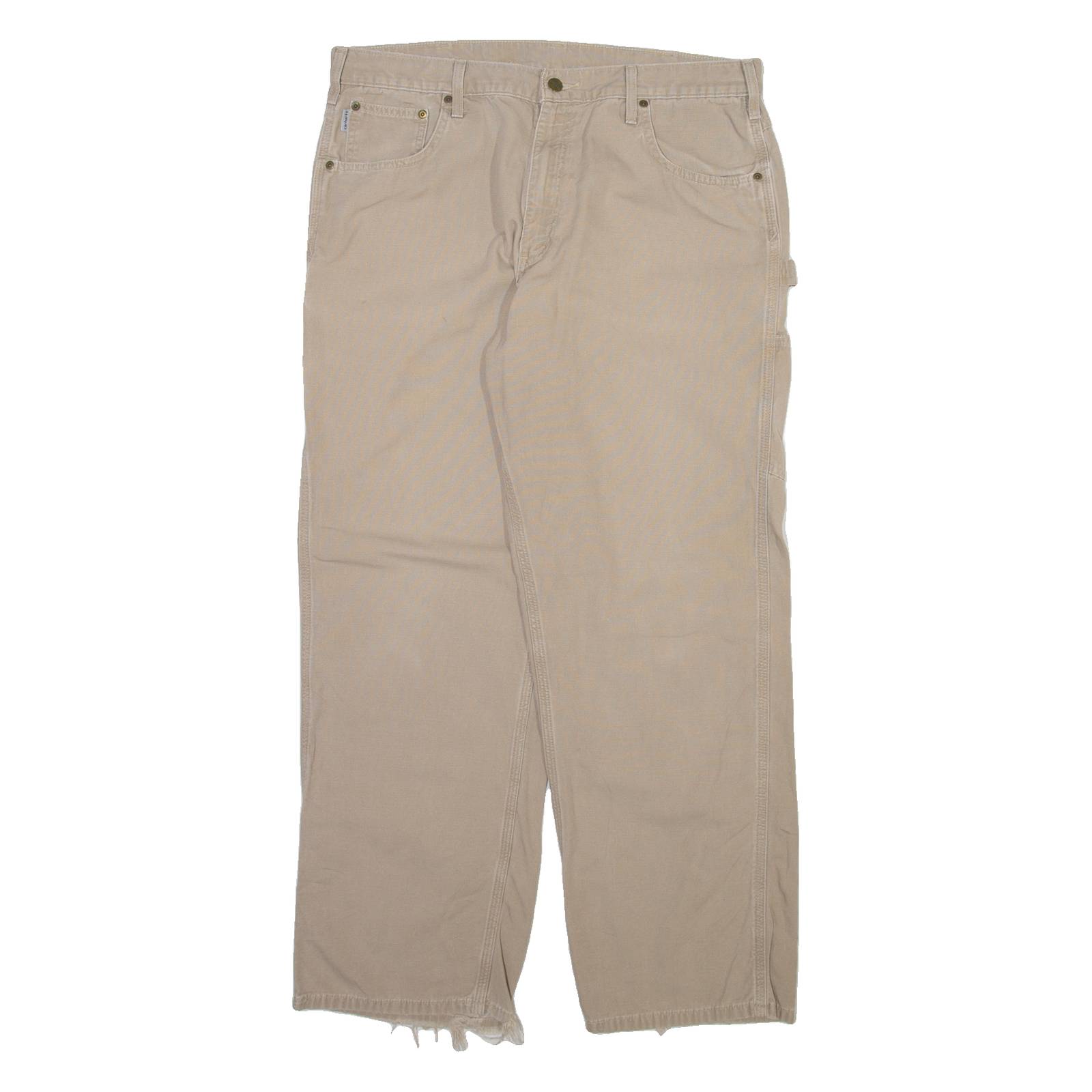 CARHARTT Carpenter Mens Trousers Beige Relaxed Straight W38 L32