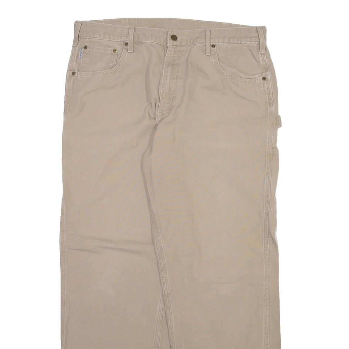 CARHARTT Carpenter Mens Trousers Beige Relaxed Straight W38 L32