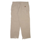CARHARTT Carpenter Mens Trousers Beige Relaxed Straight W38 L32