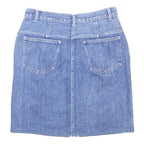 Womens Blue Cotton Denim Mini Skirt Plain M Casual Spring Summer
