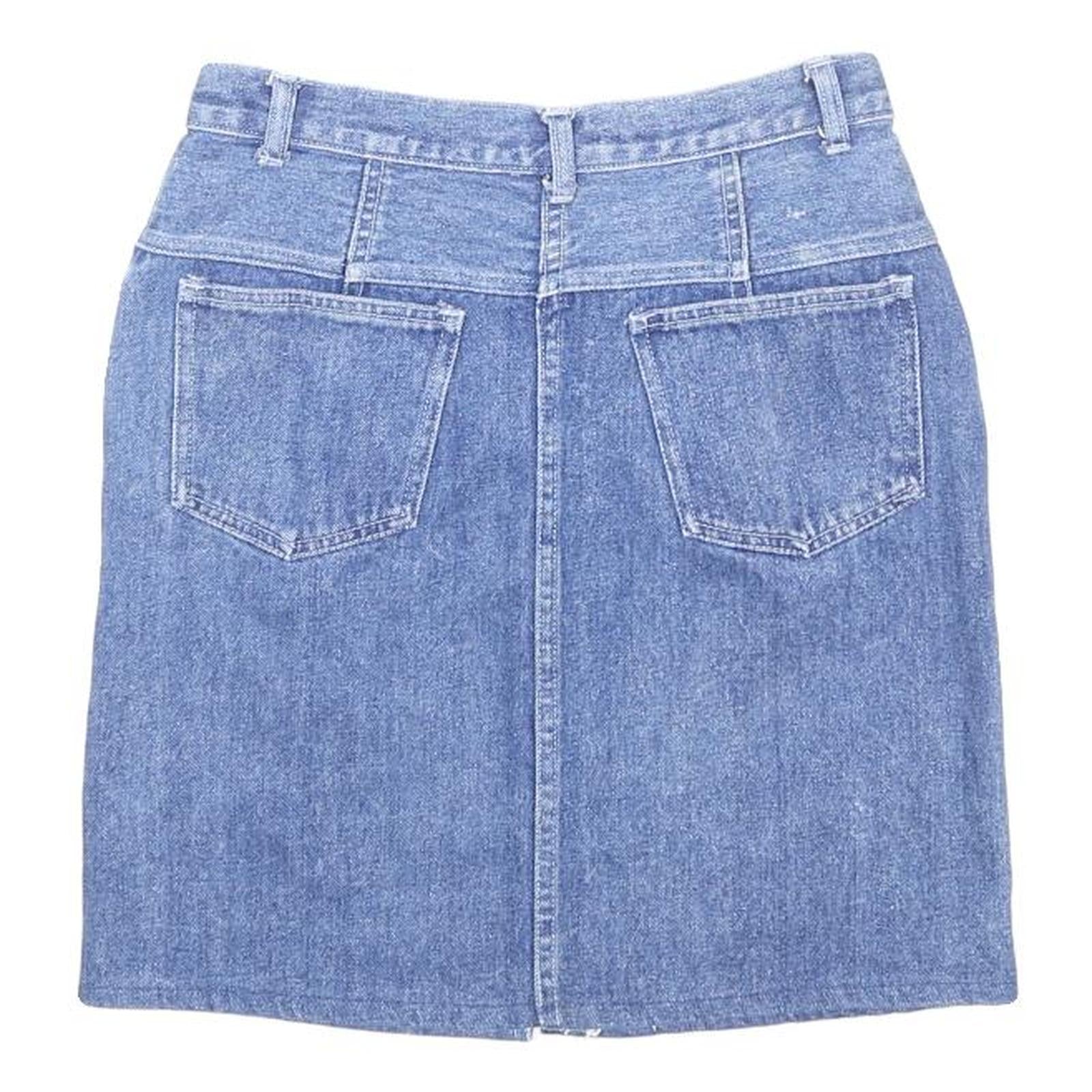 Womens Blue Cotton Denim Mini Skirt Plain M Casual Spring Summer