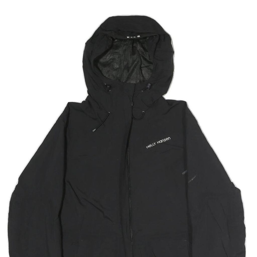 HELLY HANSEN Womens Black Outdoor Jacket S Cotton Blend Zip Hooded Plain