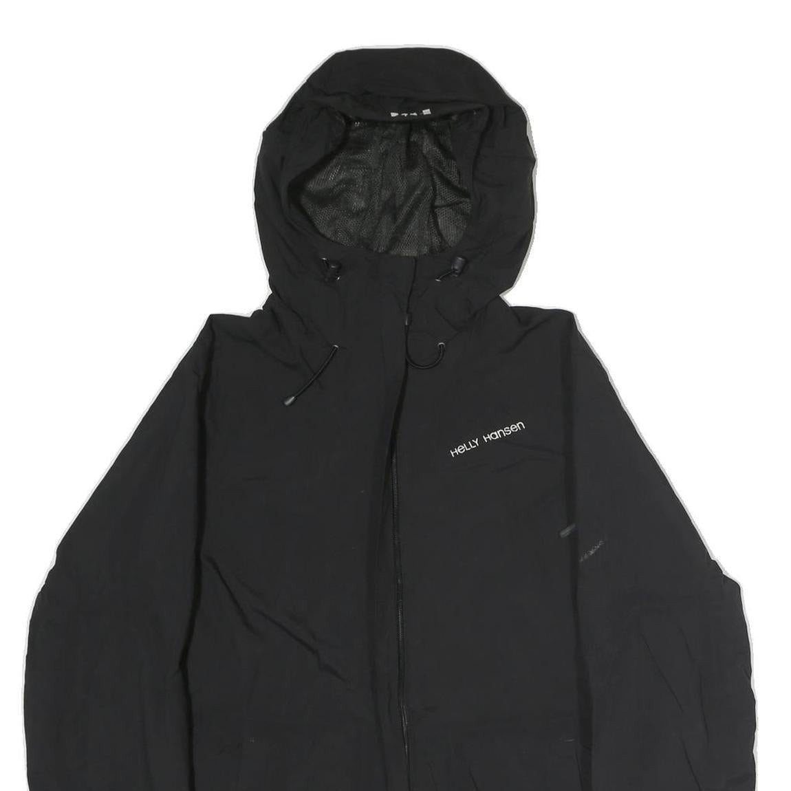 HELLY HANSEN Womens Black Outdoor Jacket S Cotton Blend Zip Hooded Plain