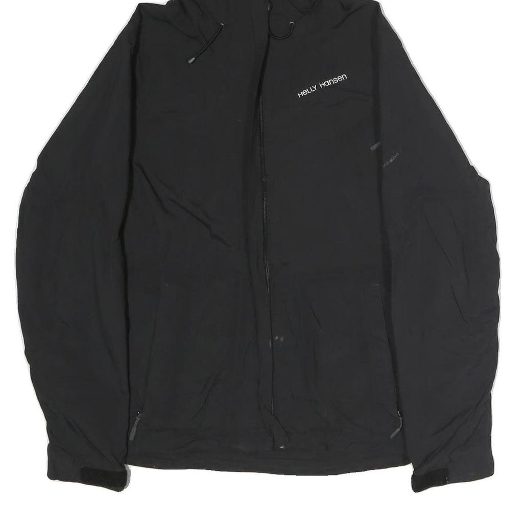 HELLY HANSEN Womens Black Outdoor Jacket S Cotton Blend Zip Hooded Plain