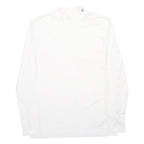 HUGO BOSS Mens White Cotton Blend Shirt XL Long Sleeve High Neck Logo