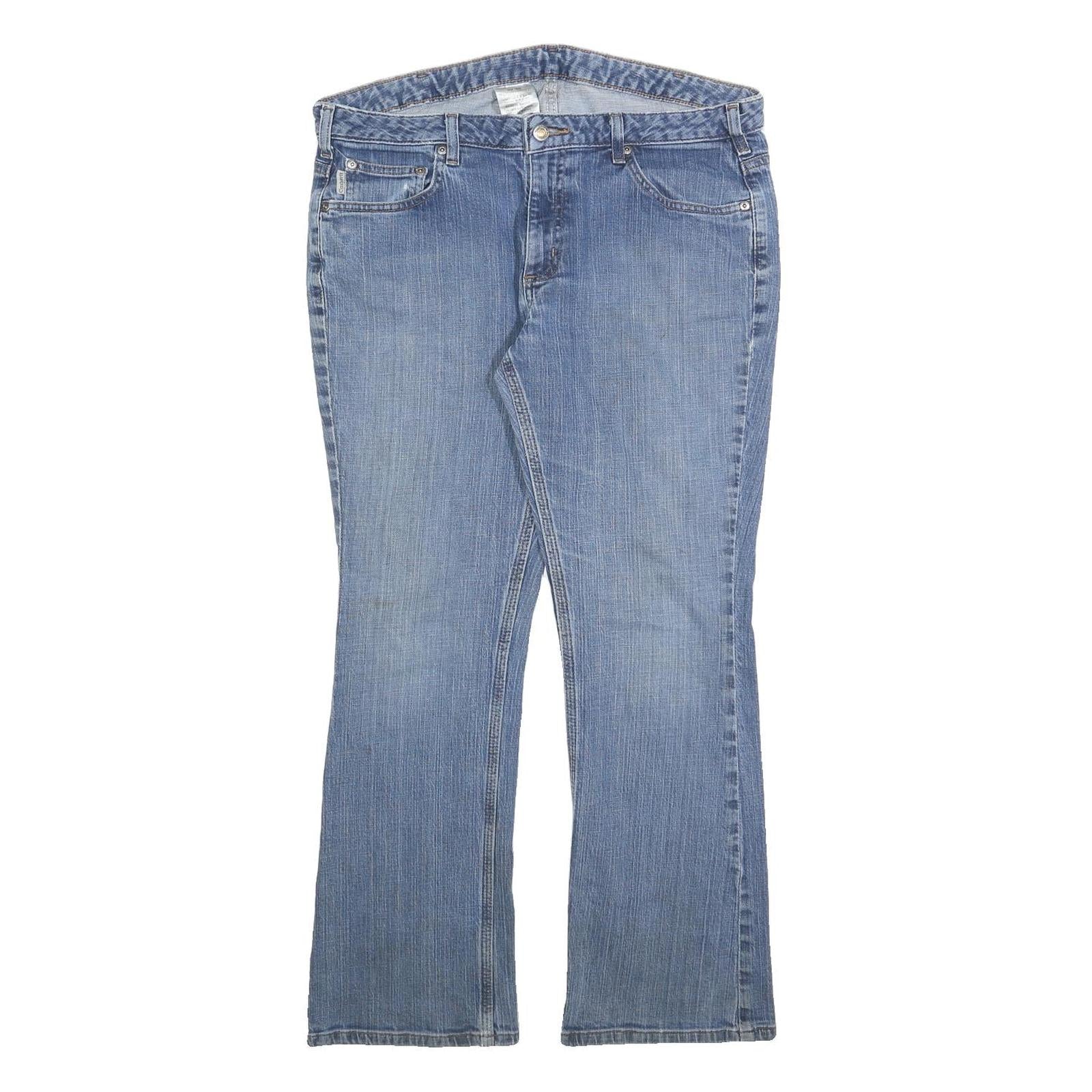 CARHARTT Womens Slim Blue Denim Jeans W36 L30 Classic Straight Cotton Blend Zip