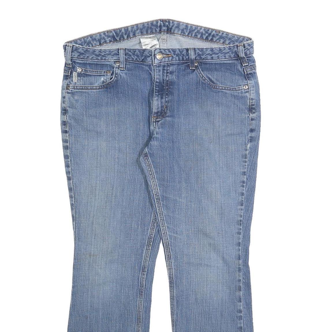 CARHARTT Womens Slim Blue Denim Jeans W36 L30 Classic Straight Cotton Blend Zip