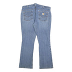 CARHARTT Womens Slim Blue Denim Jeans W36 L30 Classic Straight Cotton Blend Zip